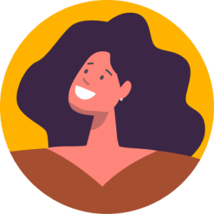 Smiling caricature of Rita E. from Rockrimmon, a satisfied Chaney Landscaping client.